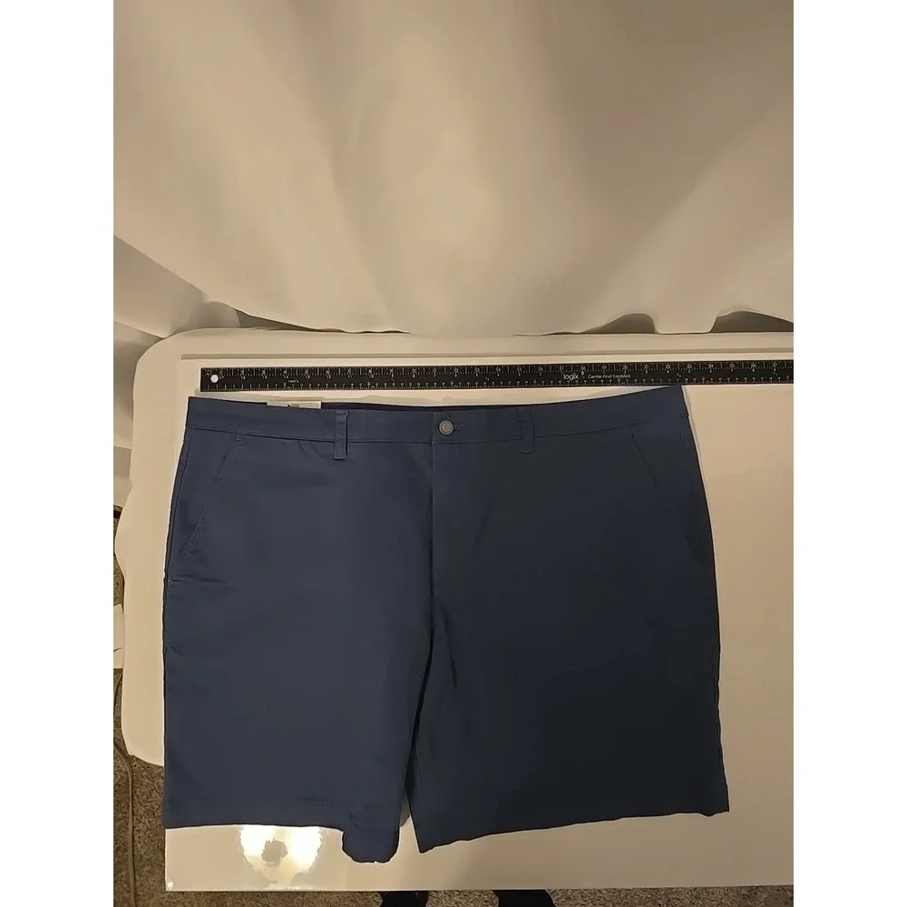 Member's Mark Men's Flat Front 9 Inch Inseam Twill Shorts Blue  Size 44 NWT New